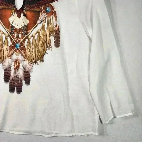 Unbranded Women's Top Tunic Native Boho 5X Dreamcatcher Eagle Long‎ Sleeve - Picture 7 of 16